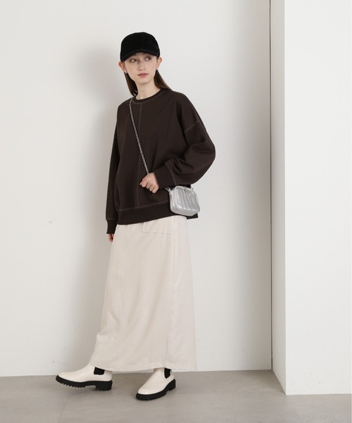 N.(N. Natural Beauty Basic)(エヌエヌナチュラルビューティーベーシック)の「◆アウトリンキングスウェット(スウェット・レディース・ピンク/チャコール/オフホワイト・MEDIUM)」の16枚目の写真