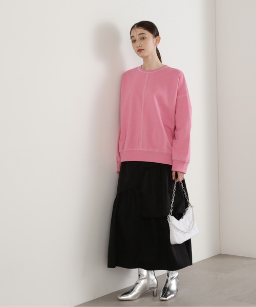 N.(N. Natural Beauty Basic)(エヌエヌナチュラルビューティーベーシック)の「◆アウトリンキングスウェット(スウェット・レディース・ピンク/チャコール/オフホワイト・MEDIUM)」の20枚目の写真