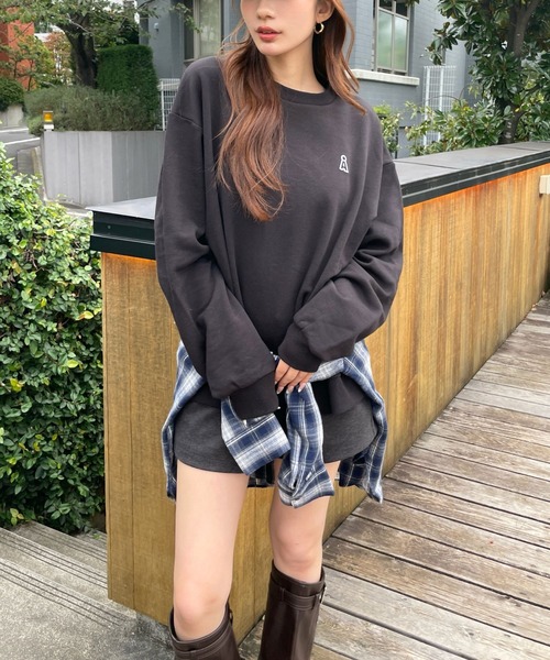 ALAND（エーランド）の「【UNISEX】ALAND／ワッペンスウェット（ウラケ）2973770（スウェット・レディース・ネイビー/ブラック/ライトグレー・MEDIUM/LARGE）」の8枚目の写真