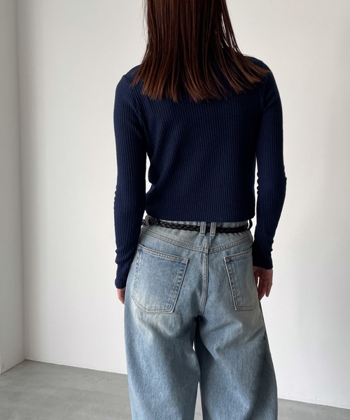 CANAL JEAN（キャナルジーン）の「El mar　クルーネックリブカーディガン（カーディガン/ボレロ・レディース・チャコールグレー/ネイビー/ブラック・ONE SIZE）」の11枚目の写真