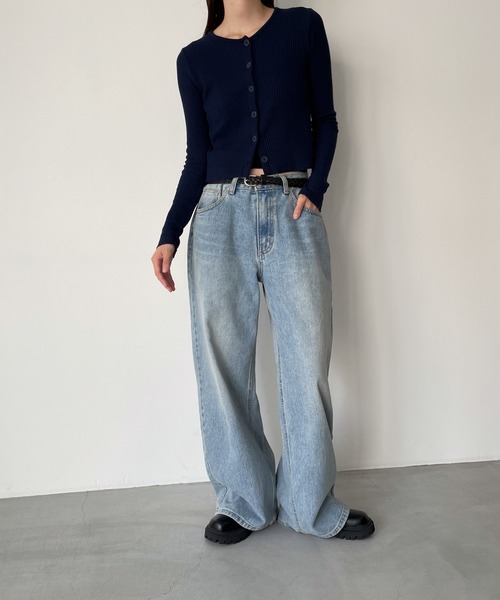 CANAL JEAN（キャナルジーン）の「El mar　クルーネックリブカーディガン（カーディガン/ボレロ・レディース・チャコールグレー/ネイビー/ブラック・ONE SIZE）」の12枚目の写真