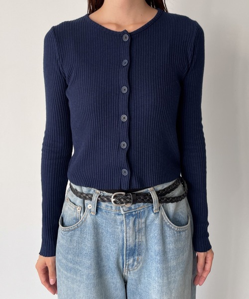 CANAL JEAN（キャナルジーン）の「El mar　クルーネックリブカーディガン（カーディガン/ボレロ・レディース・チャコールグレー/ネイビー/ブラック・ONE SIZE）」の13枚目の写真