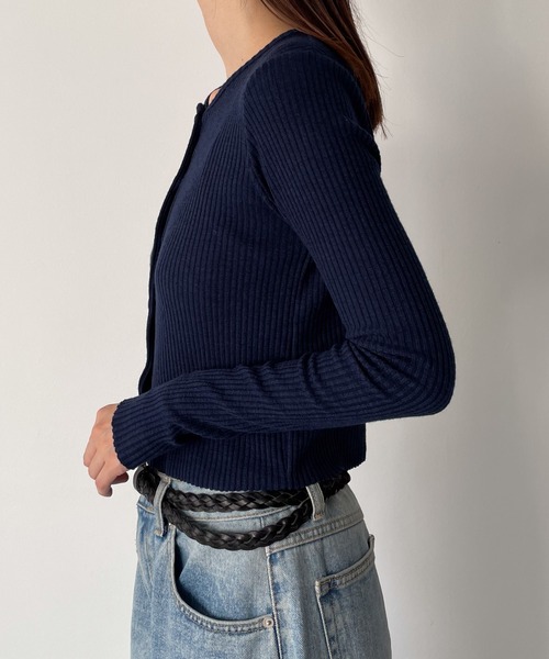 CANAL JEAN（キャナルジーン）の「El mar　クルーネックリブカーディガン（カーディガン/ボレロ・レディース・チャコールグレー/ネイビー/ブラック・ONE SIZE）」の15枚目の写真