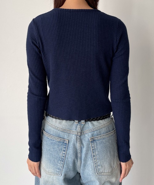 CANAL JEAN（キャナルジーン）の「El mar　クルーネックリブカーディガン（カーディガン/ボレロ・レディース・チャコールグレー/ネイビー/ブラック・ONE SIZE）」の16枚目の写真