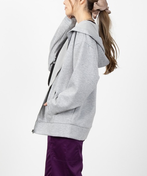 NAVY（ネイビー）の「NAVY ハンサムスウェット ジップパーカー（パーカー・レディース・杢グレー/ブラック/ホワイト系その他/ピンク系その他・フリー）」の6枚目の写真