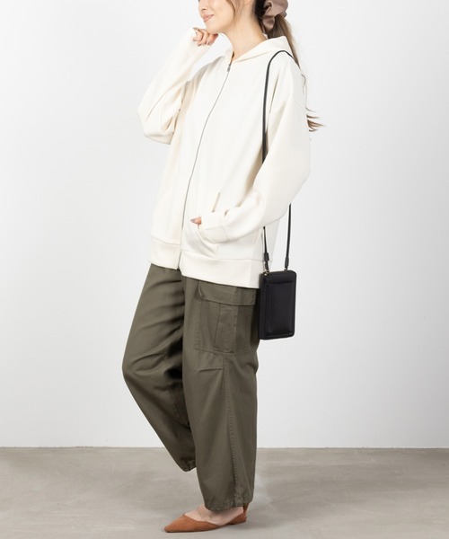NAVY（ネイビー）の「NAVY ハンサムスウェット ジップパーカー（パーカー・レディース・杢グレー/ブラック/ホワイト系その他/ピンク系その他・フリー）」の8枚目の写真
