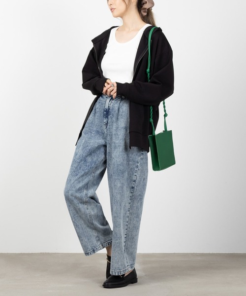 NAVY（ネイビー）の「NAVY ハンサムスウェット ジップパーカー（パーカー・レディース・杢グレー/ブラック/ホワイト系その他/ピンク系その他・フリー）」の9枚目の写真