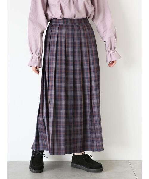 ehka sopo（エヘカソポ）の「チェックプリーツスカート（スカート・レディース・グリーン/ブラウン/ブルー・F）」の5枚目の写真