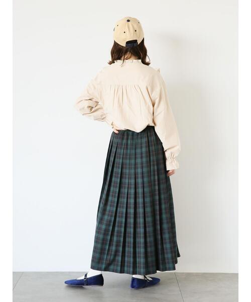 ehka sopo（エヘカソポ）の「チェックプリーツスカート（スカート・レディース・グリーン/ブラウン/ブルー・F）」の17枚目の写真