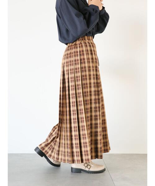 ehka sopo（エヘカソポ）の「チェックプリーツスカート（スカート・レディース・グリーン/ブラウン/ブルー・F）」の18枚目の写真