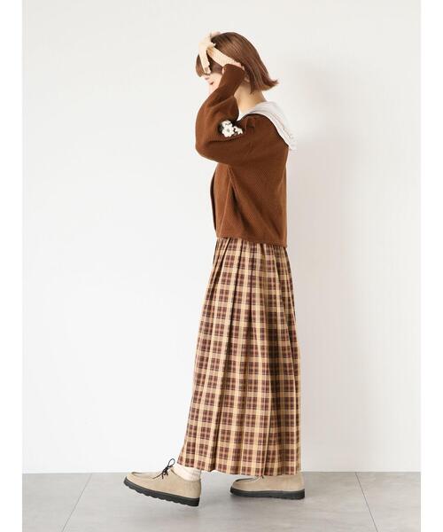 ehka sopo（エヘカソポ）の「チェックプリーツスカート（スカート・レディース・グリーン/ブラウン/ブルー・F）」の20枚目の写真