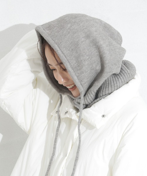 NANO universe(ナノユニバース)の「バラクラバ(ニットキャップ/ビーニー・レディース・ベージュ/ブラック/ライトグレー・FREE)」の3枚目の写真