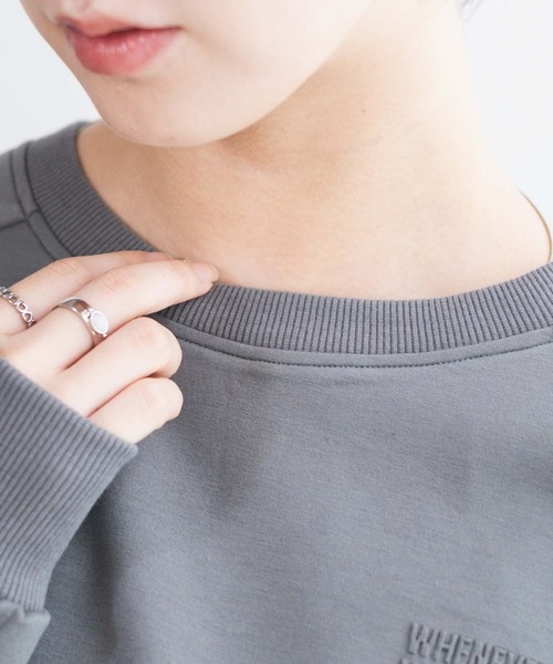 WEGO（ウィゴー）の「WEGO/ダンボールクロップドプルオーバー（スウェット・レディース・杢グレー/オフホワイト/スミクロ・FREE）」の7枚目の写真