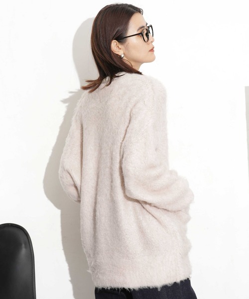 NANO universe（ナノユニバース）の「シャギーニットカーディガン（カーディガン/ボレロ・レディース・ブラウン/ネイビー/ベージュ・FREE）」の13枚目の写真