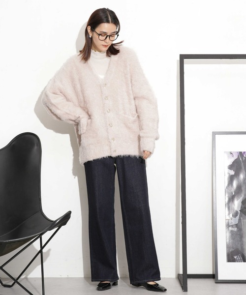 NANO universe（ナノユニバース）の「シャギーニットカーディガン（カーディガン/ボレロ・レディース・ブラウン/ネイビー/ベージュ・FREE）」の14枚目の写真