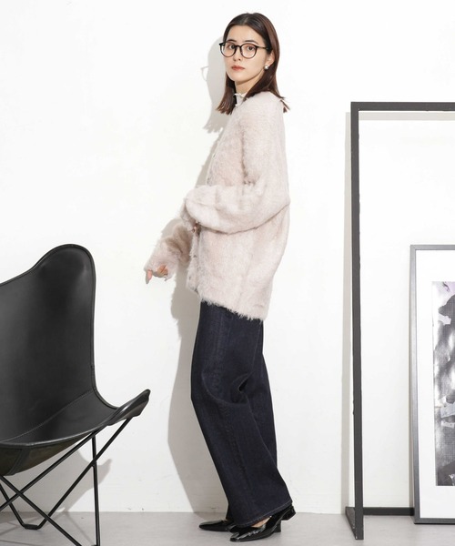 NANO universe（ナノユニバース）の「シャギーニットカーディガン（カーディガン/ボレロ・レディース・ブラウン/ネイビー/ベージュ・FREE）」の15枚目の写真