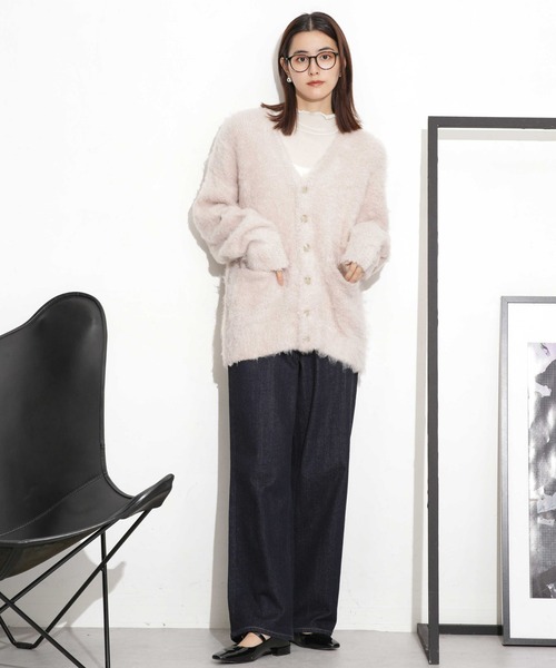 NANO universe（ナノユニバース）の「シャギーニットカーディガン（カーディガン/ボレロ・レディース・ブラウン/ネイビー/ベージュ・FREE）」の17枚目の写真