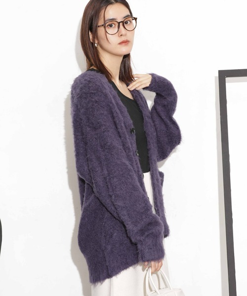 NANO universe（ナノユニバース）の「シャギーニットカーディガン（カーディガン/ボレロ・レディース・ブラウン/ネイビー/ベージュ・FREE）」の19枚目の写真