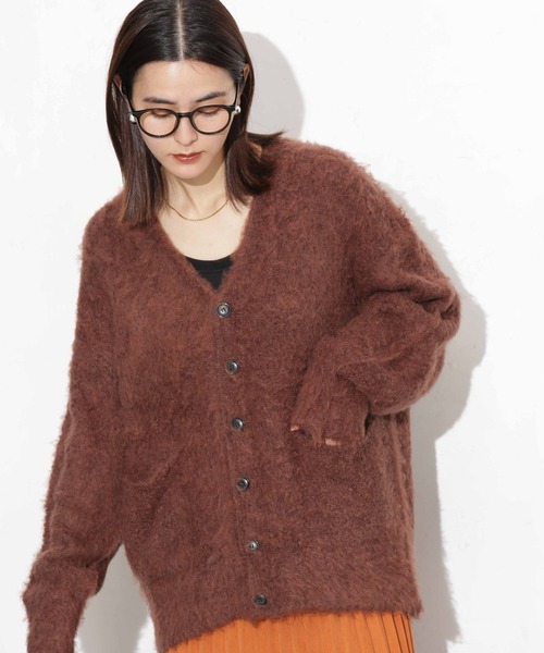 NANO universe（ナノユニバース）の「シャギーニットカーディガン（カーディガン/ボレロ・レディース・ブラウン/ネイビー/ベージュ・FREE）」の5枚目の写真