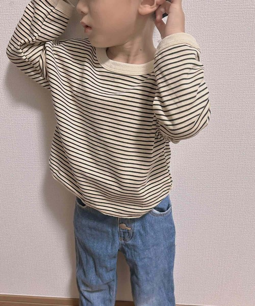 CERCA（チェルカ）の「lulunoix/ボーダートレーナー N15148（スウェット・キッズ・ホワイト/ダークグレー・90cm/110cm/100cm/120cm/80ｃｍ）」の6枚目の写真