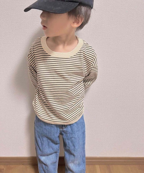 CERCA（チェルカ）の「lulunoix/ボーダートレーナー N15148（スウェット・キッズ・ホワイト/ダークグレー・90cm/110cm/100cm/120cm/80ｃｍ）」の5枚目の写真