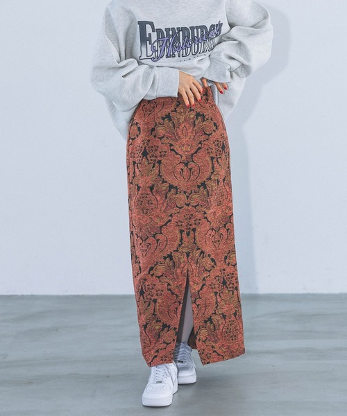 PAGEBOY(ページボーイ)の「ジャガードナロースカート(スカート・レディース・ブルー系その他/マスタード/レッド系その他・FREE)」の3枚目の写真