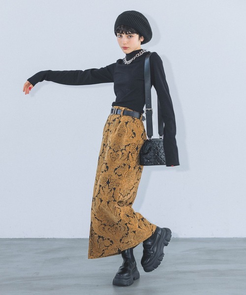 PAGEBOY(ページボーイ)の「ジャガードナロースカート(スカート・レディース・ブルー系その他/マスタード/レッド系その他・FREE)」の6枚目の写真