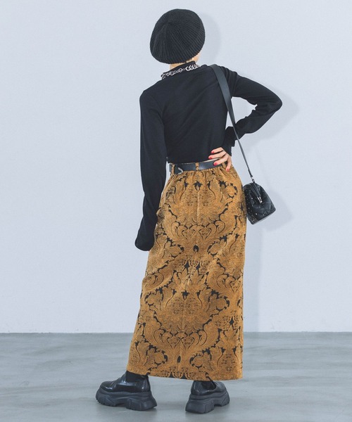 PAGEBOY(ページボーイ)の「ジャガードナロースカート(スカート・レディース・ブルー系その他/マスタード/レッド系その他・FREE)」の8枚目の写真