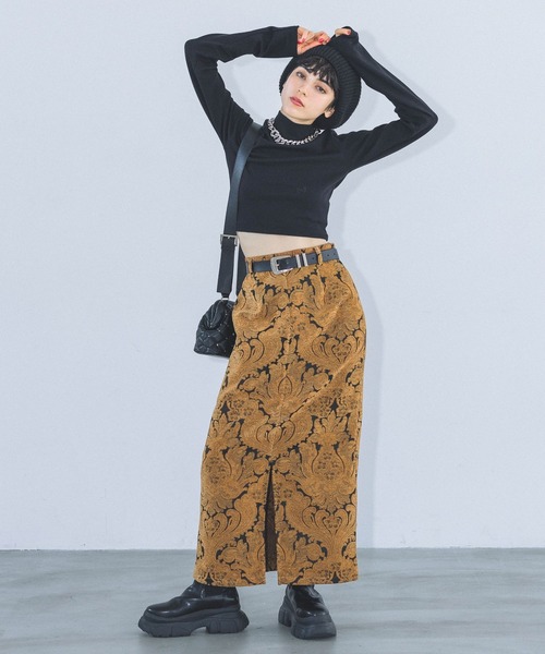 PAGEBOY(ページボーイ)の「ジャガードナロースカート(スカート・レディース・ブルー系その他/マスタード/レッド系その他・FREE)」の11枚目の写真