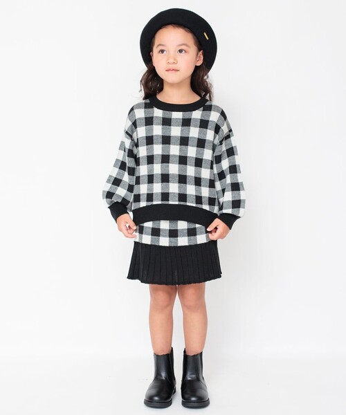 BRANSHES（ブランシェス）の「【プチレディ】ジャガードニットトップス（ニット/セーター・キッズ・ラベンダー/ブラック・S/M/XL/L）」の20枚目の写真