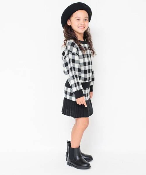 BRANSHES（ブランシェス）の「【プチレディ】ジャガードニットトップス（ニット/セーター・キッズ・ラベンダー/ブラック・S/M/XL/L）」の21枚目の写真