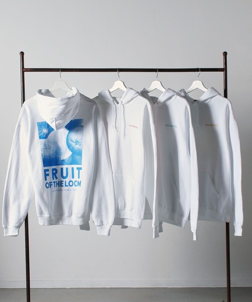 FRUIT OF THE LOOM(フルーツオブザルーム)の「プリントフーディ23 / 長袖 / スウェット / パーカー / バック / ロゴ / プリント / カジュアル / ユニセックス(パーカー・メンズ・イエロー/グリーン/レッド/サックスブルー・M/L/XL)」の6枚目の写真