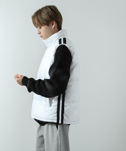 improves（インプローブス）の「中綿ダウン スタンドベスト（ダウンベスト・メンズ・ホワイト/ブラック・MEDIUM/LARGE）」の6枚目の写真