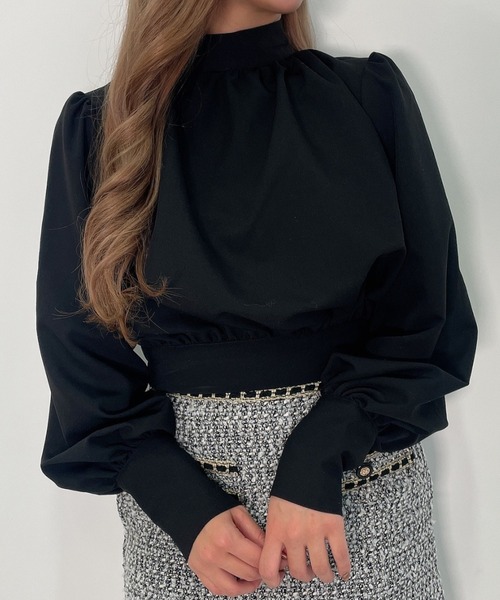 DURAS（デュラス）の「Back ribbon blouse（シャツ/ブラウス・レディース・ホワイト/ブラック・FREE）」の2枚目の写真