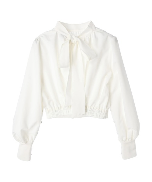 DURAS（デュラス）の「Back ribbon blouse（シャツ/ブラウス・レディース・ホワイト/ブラック・FREE）」の4枚目の写真