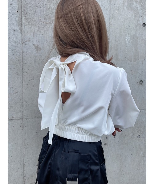 DURAS（デュラス）の「Back ribbon blouse（シャツ/ブラウス・レディース・ホワイト/ブラック・FREE）」の17枚目の写真