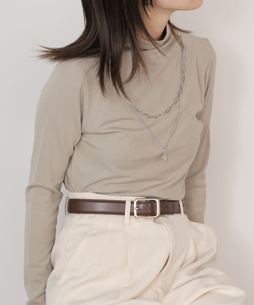 ROOPTOKYO（ループトウキョウ）の「ハイネックカットソー（Tシャツ/カットソー・レディース・イエロー/レッド/ブラウン/ベージュ/ブラック/ホワイト/アイボリー/グレー系その他/アッシュブラウン/ライトブラウン・FREE）」の8枚目の写真