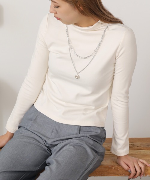 ROOPTOKYO（ループトウキョウ）の「ハイネックカットソー（Tシャツ/カットソー・レディース・イエロー/レッド/ブラウン/ベージュ/ブラック/ホワイト/アイボリー/グレー系その他/アッシュブラウン/ライトブラウン・FREE）」の7枚目の写真