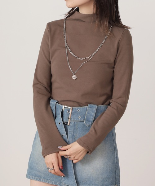 ROOPTOKYO（ループトウキョウ）の「ハイネックカットソー（Tシャツ/カットソー・レディース・イエロー/レッド/ブラウン/ベージュ/ブラック/ホワイト/アイボリー/グレー系その他/アッシュブラウン/ライトブラウン・FREE）」の5枚目の写真