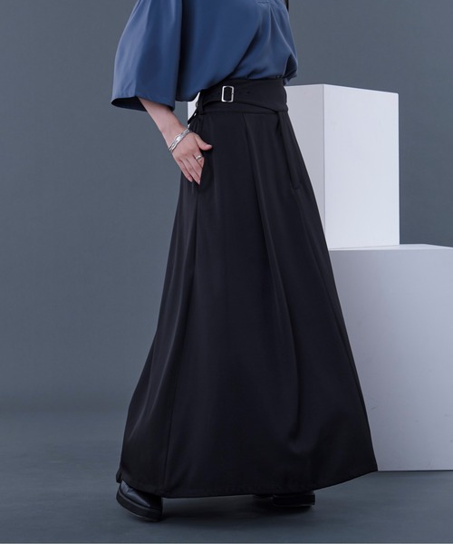 Ellno Loset（エルノロゼット）の「バックルベルトロングスカート/SETUP対応（スカート・メンズ・ブラック/グレー系その他・MEDIUM/LARGE）」の21枚目の写真