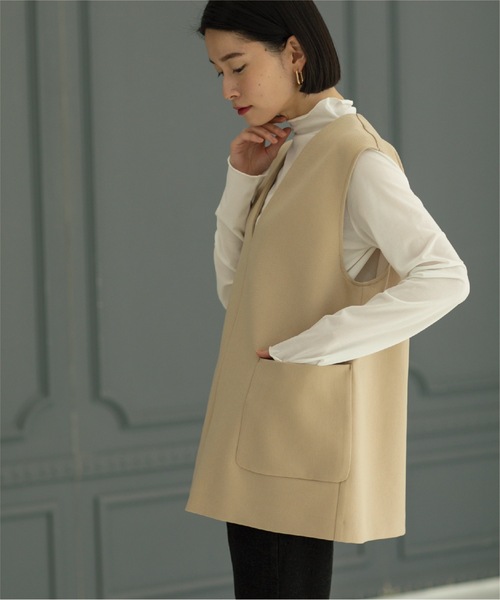 OPAQUE.CLIP（オペークドットクリップ）の「◆≪ヒルナンデス！で紹介≫ Vネックベスト（ベスト・レディース・ベージュ/オフホワイト/ブラック・36/38/40/42）」の3枚目の写真