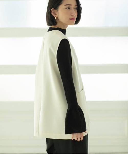 OPAQUE.CLIP（オペークドットクリップ）の「◆≪ヒルナンデス！で紹介≫ Vネックベスト（ベスト・レディース・ベージュ/オフホワイト/ブラック・36/38/40/42）」の4枚目の写真