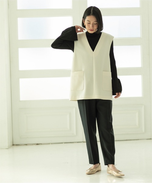 OPAQUE.CLIP（オペークドットクリップ）の「◆≪ヒルナンデス！で紹介≫ Vネックベスト（ベスト・レディース・ベージュ/オフホワイト/ブラック・36/38/40/42）」の6枚目の写真