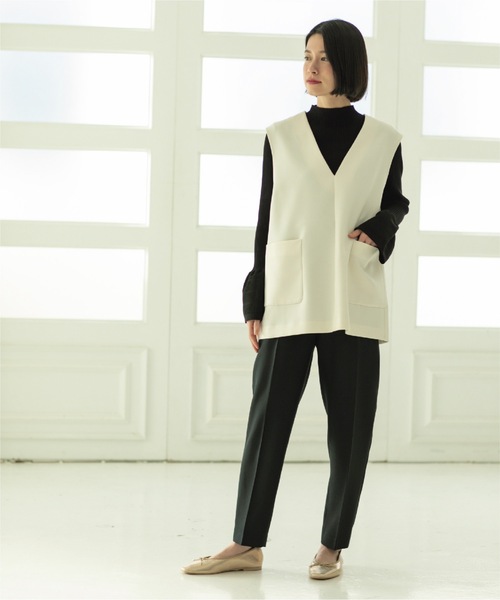 OPAQUE.CLIP（オペークドットクリップ）の「◆≪ヒルナンデス！で紹介≫ Vネックベスト（ベスト・レディース・ベージュ/オフホワイト/ブラック・36/38/40/42）」の11枚目の写真