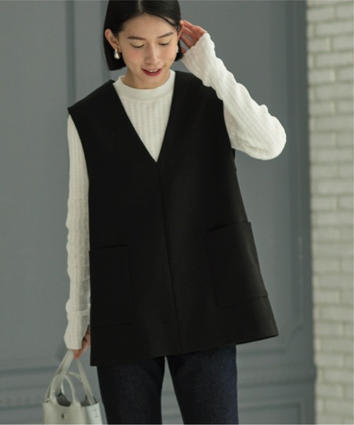 OPAQUE.CLIP（オペークドットクリップ）の「◆≪ヒルナンデス！で紹介≫ Vネックベスト（ベスト・レディース・ベージュ/オフホワイト/ブラック・36/38/40/42）」の16枚目の写真