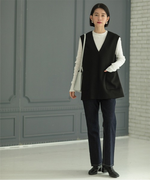 OPAQUE.CLIP（オペークドットクリップ）の「◆≪ヒルナンデス！で紹介≫ Vネックベスト（ベスト・レディース・ベージュ/オフホワイト/ブラック・36/38/40/42）」の15枚目の写真