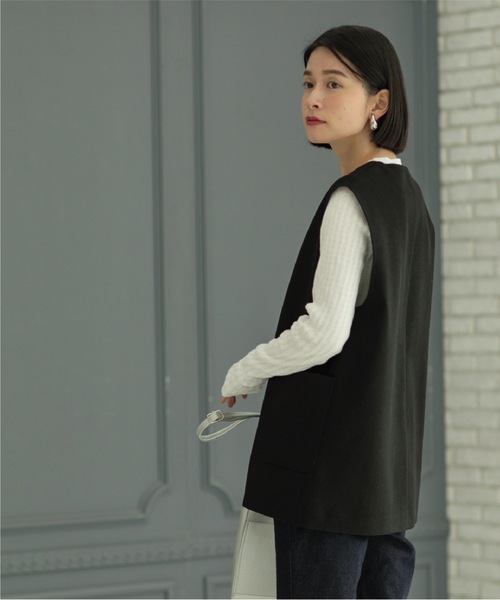 OPAQUE.CLIP（オペークドットクリップ）の「◆≪ヒルナンデス！で紹介≫ Vネックベスト（ベスト・レディース・ベージュ/オフホワイト/ブラック・36/38/40/42）」の17枚目の写真