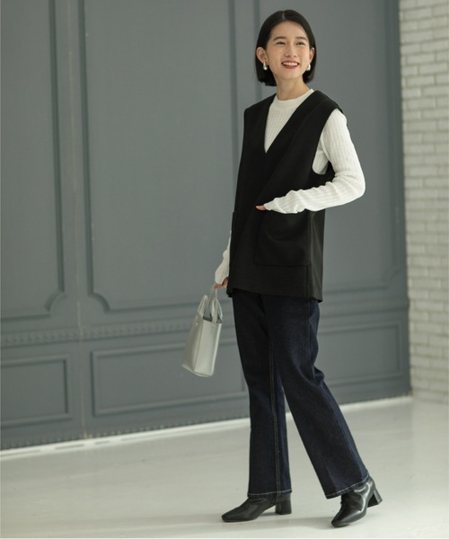 OPAQUE.CLIP（オペークドットクリップ）の「◆≪ヒルナンデス！で紹介≫ Vネックベスト（ベスト・レディース・ベージュ/オフホワイト/ブラック・36/38/40/42）」の18枚目の写真