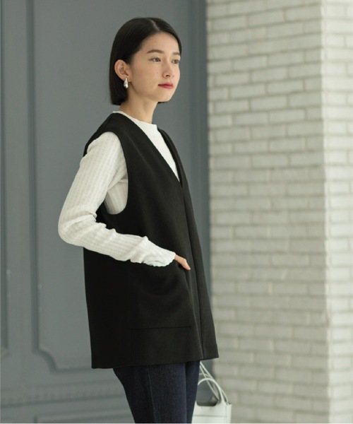 OPAQUE.CLIP（オペークドットクリップ）の「◆≪ヒルナンデス！で紹介≫ Vネックベスト（ベスト・レディース・ベージュ/オフホワイト/ブラック・36/38/40/42）」の20枚目の写真