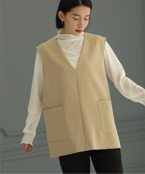 OPAQUE.CLIP（オペークドットクリップ）の「◆≪ヒルナンデス！で紹介≫ Vネックベスト（ベスト・レディース・ベージュ/オフホワイト/ブラック・36/38/40/42）」の19枚目の写真